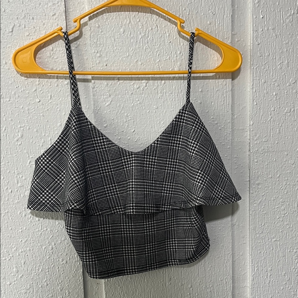 Black and White Checkered Women's Top